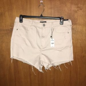 NWT Express Pink Distressed Shortie Highrise